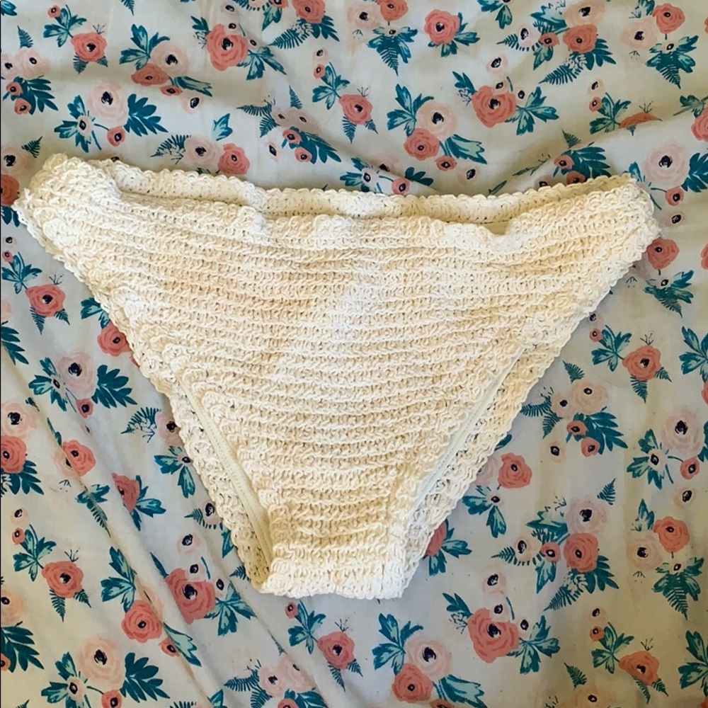 FREE W/ PURCHASE White Crochet Bathing Suit Bottom